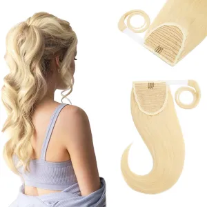 Blonde Wrap Around Ponytail Human Hair Extensions