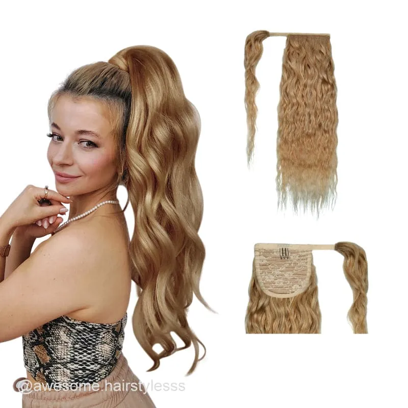 Blonde Wrap Around Ponytail Human Hair Extensions