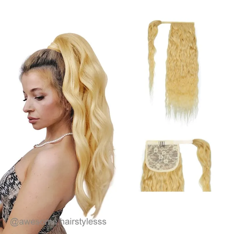 Blonde Wrap Around Ponytail Human Hair Extensions