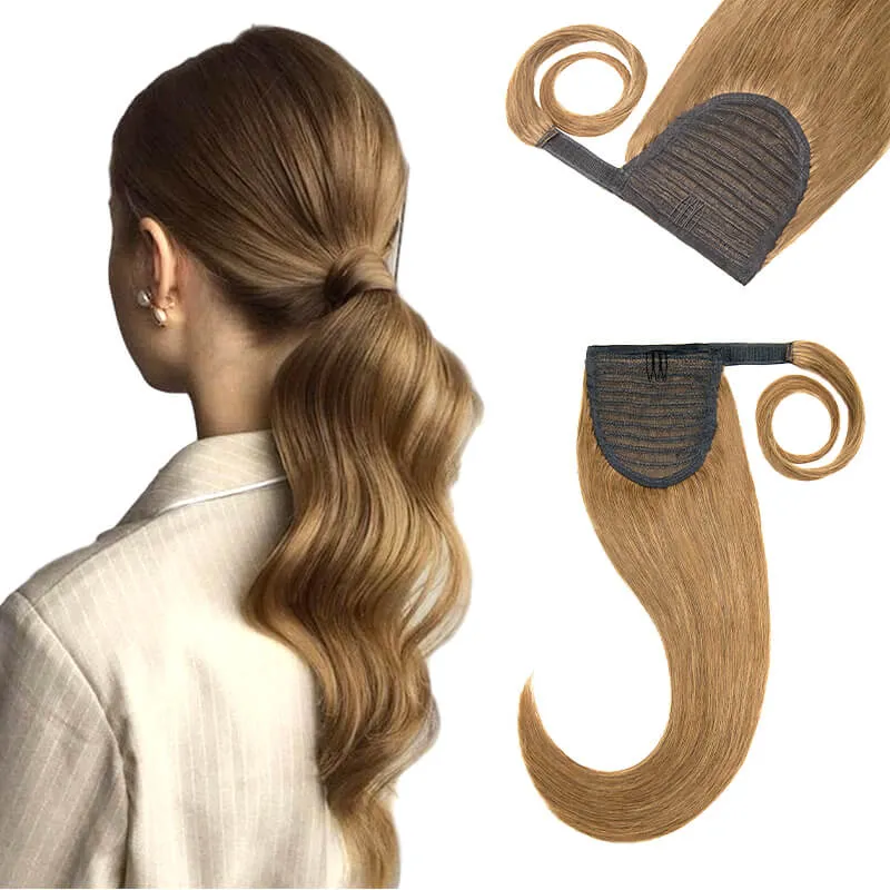 Blonde Wrap Around Ponytail Human Hair Extensions