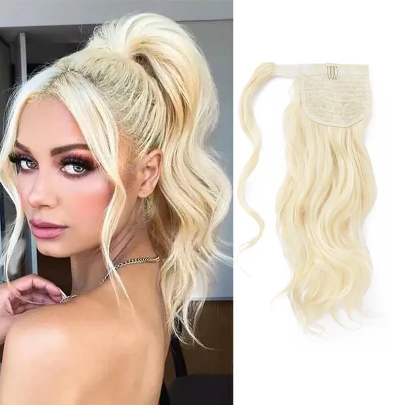 Blonde Wrap Around Ponytail Human Hair Extensions