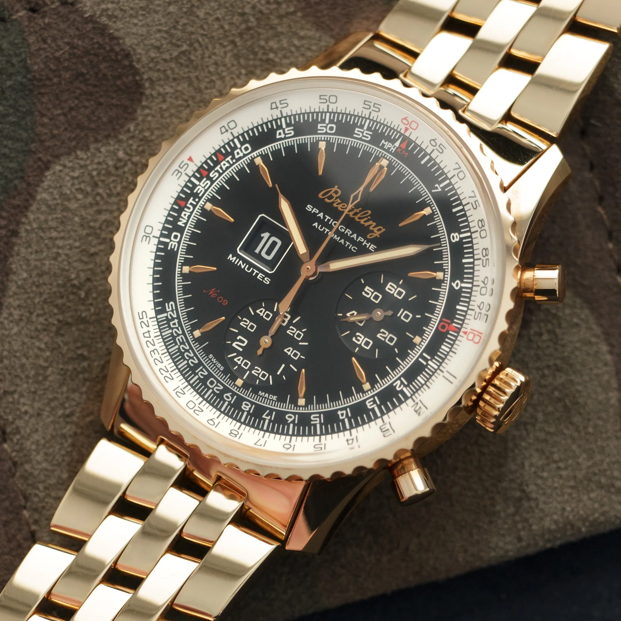 Breitling Yellow Gold Montbrilliant Spatiographe Watch