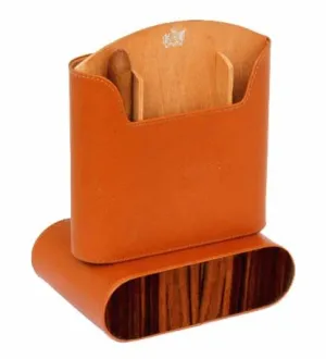 Brizard and Co. The "Show Band" Travel Humidor - Sunrise Tan and Macassar Ebony