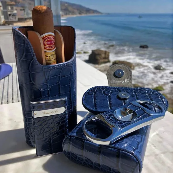 Brizard and Co. The "V" Cutter - Indigo Croco Pattern
