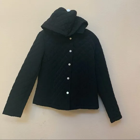 Calvin Klein Black Quilted Removable Hood Jacket