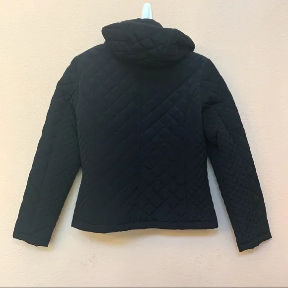 Calvin Klein Black Quilted Removable Hood Jacket