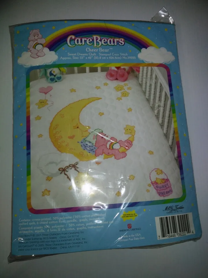 Care Bears Cheer Bear Cross Stitch Quilt Kit Sweet Dreams