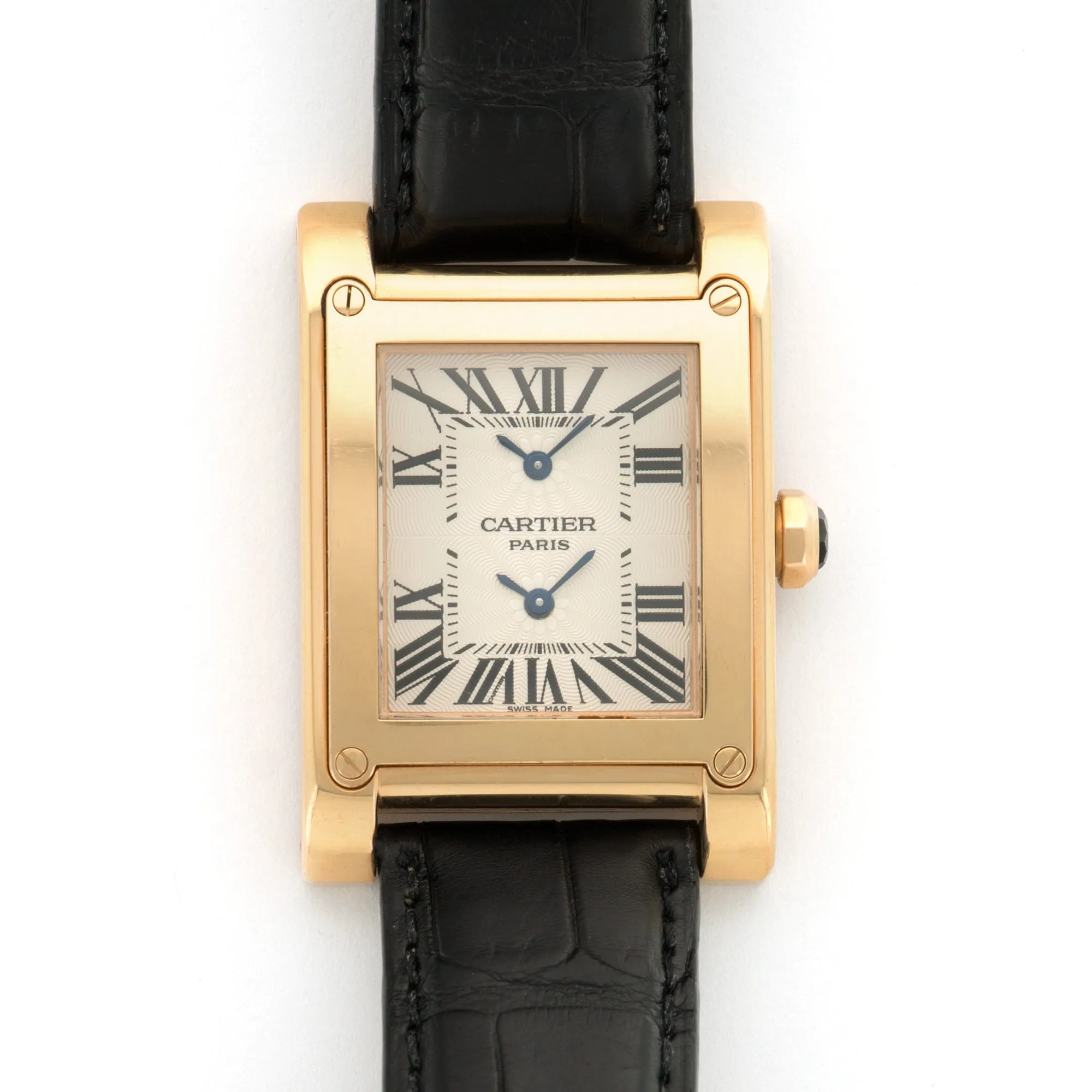 Cartier Rose Gold Tank A Vis Dual Time Watch Ref. W1537651