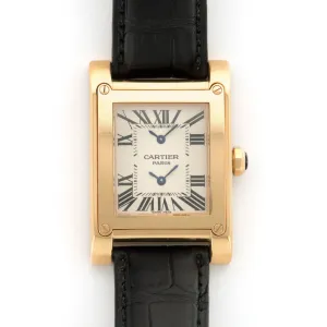 Cartier Rose Gold Tank A Vis Dual Time Watch Ref. W1537651