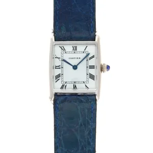 Cartier White Gold Tank Watch, Circa 1970s