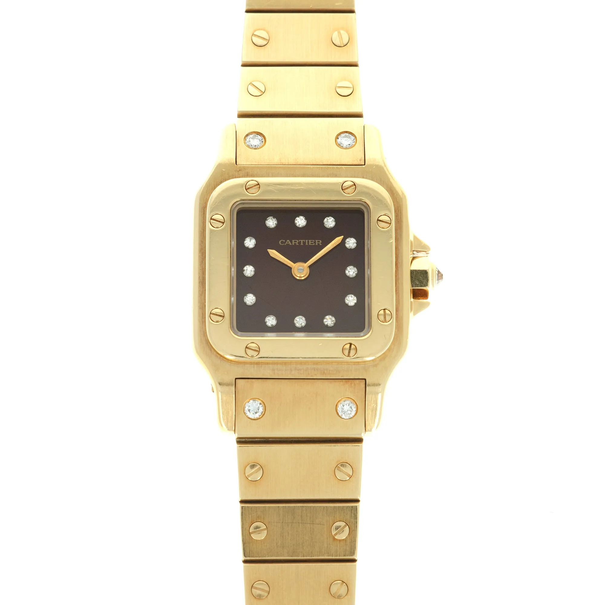 Cartier Yellow Gold Santos Diamond Watch