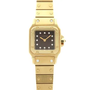 Cartier Yellow Gold Santos Diamond Watch