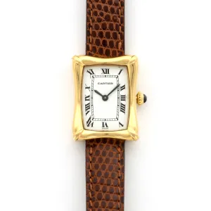 Cartier Yellow Gold Tank Bamboo Coussin Watch