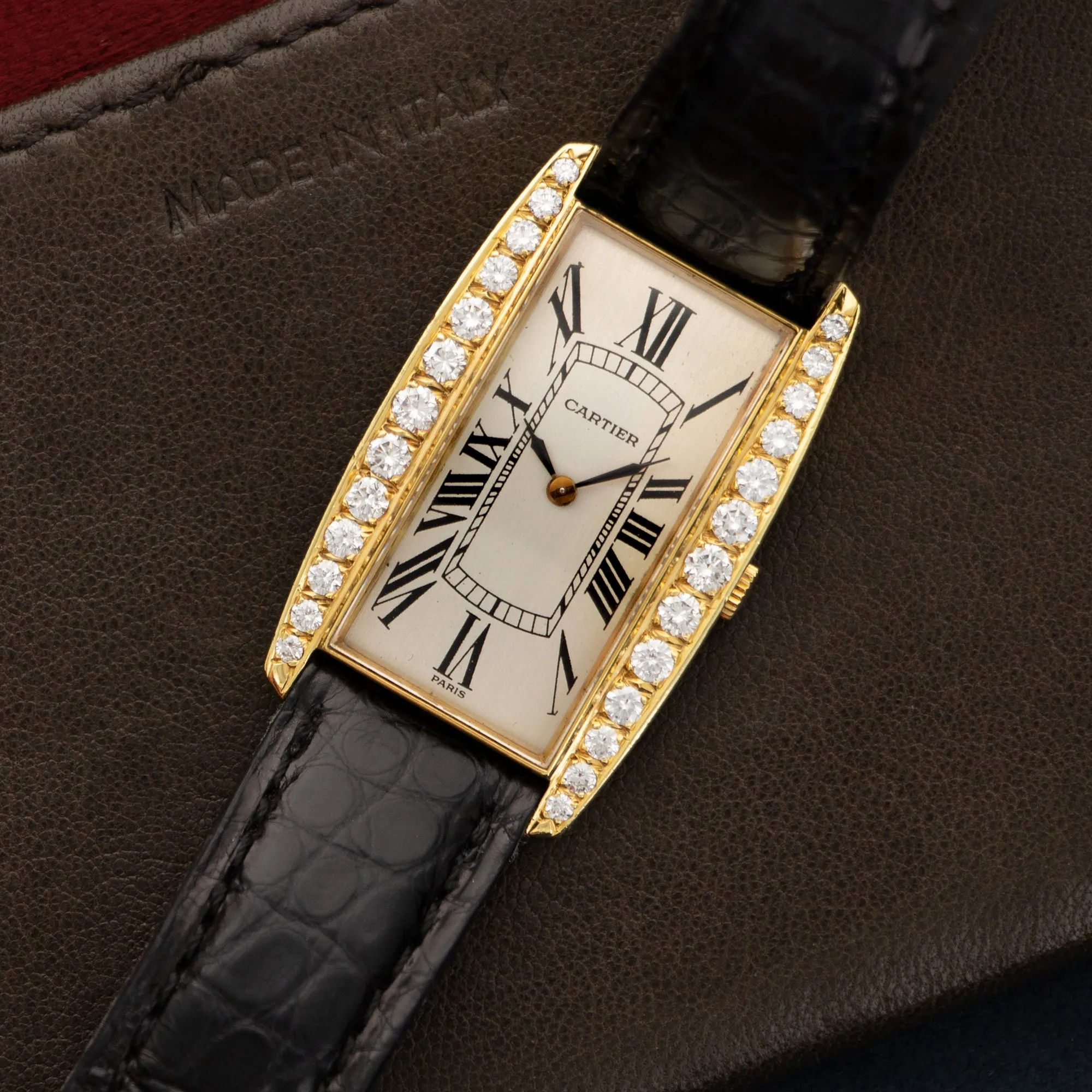 Cartier Yellow Gold Tank Diamond Watch