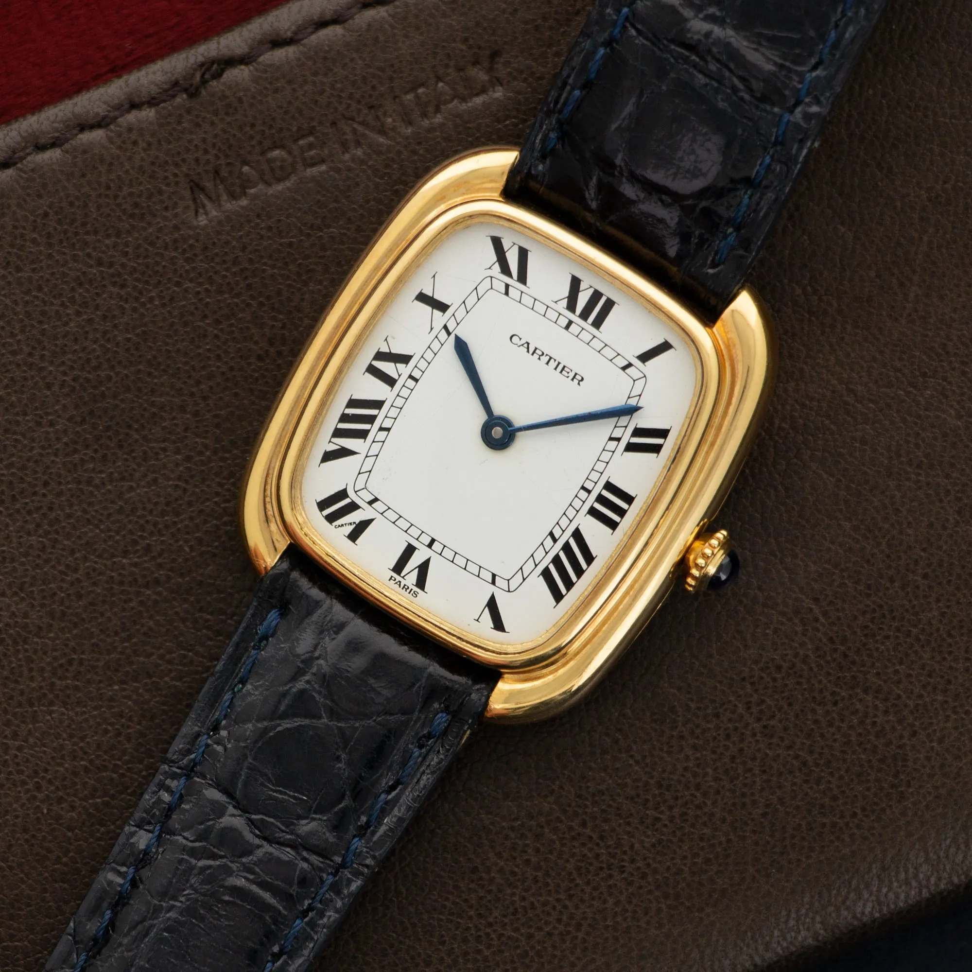 Cartier Yellow Gold Tank Gondole Strap Watch