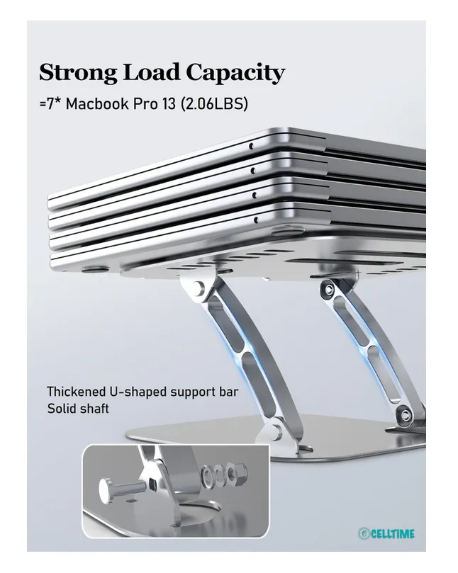 CellTime Ergonomic Height Angle Adjustable Cool Portable Laptop Stand