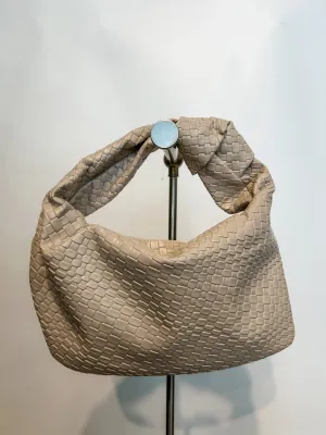 Champagne Quilted Knot Bag