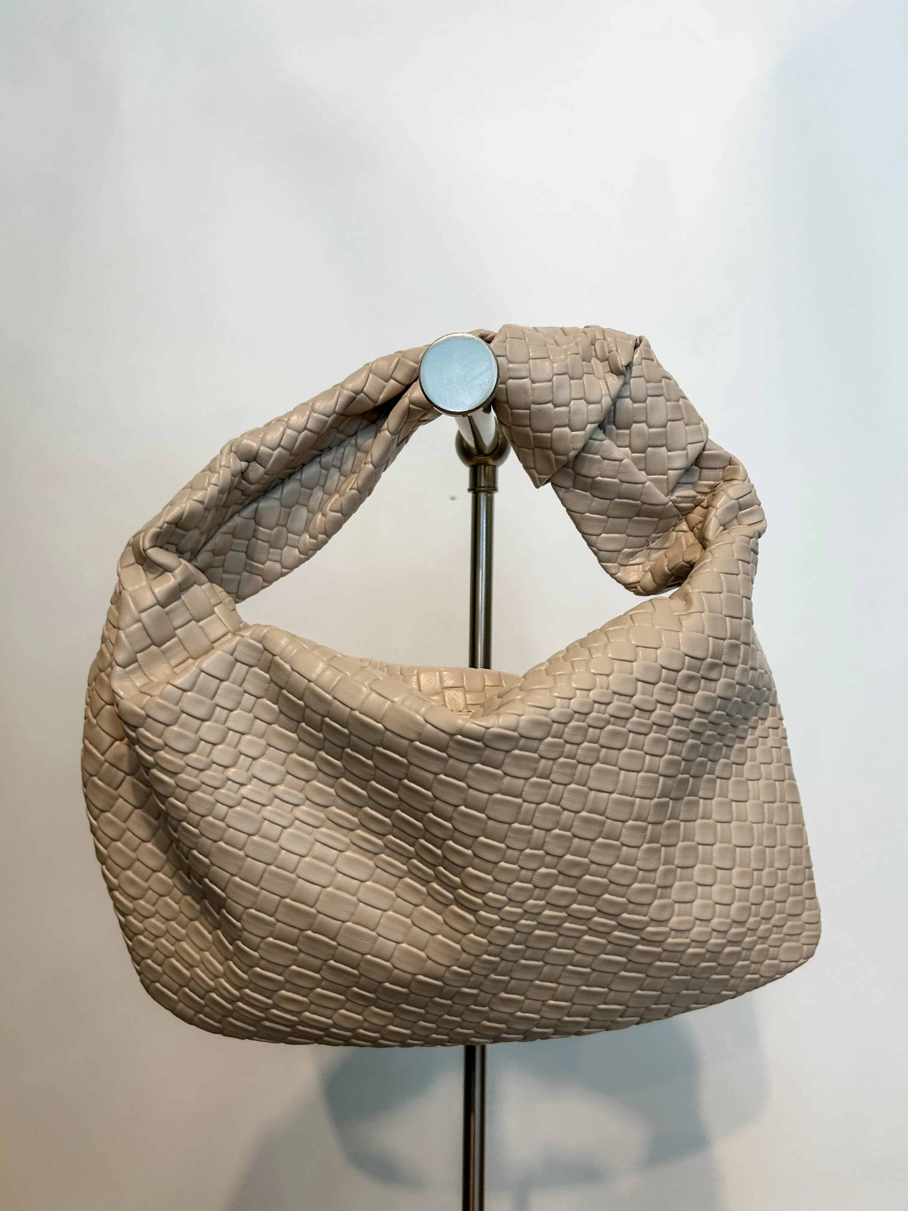Champagne Quilted Knot Bag