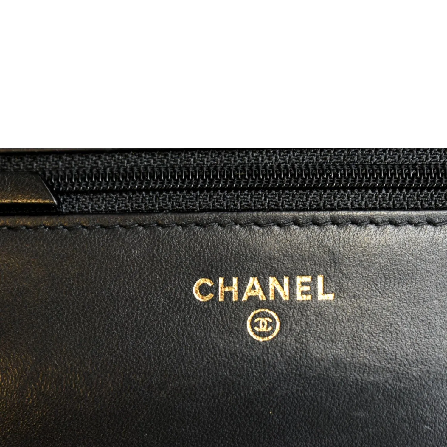 CHANEL CC WOC Calfskin Leather Wallet On Chain Crossbody Bag Black