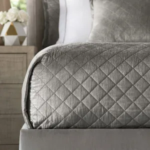 Chloe Queen Coverlet / Silver Velvet 96X98