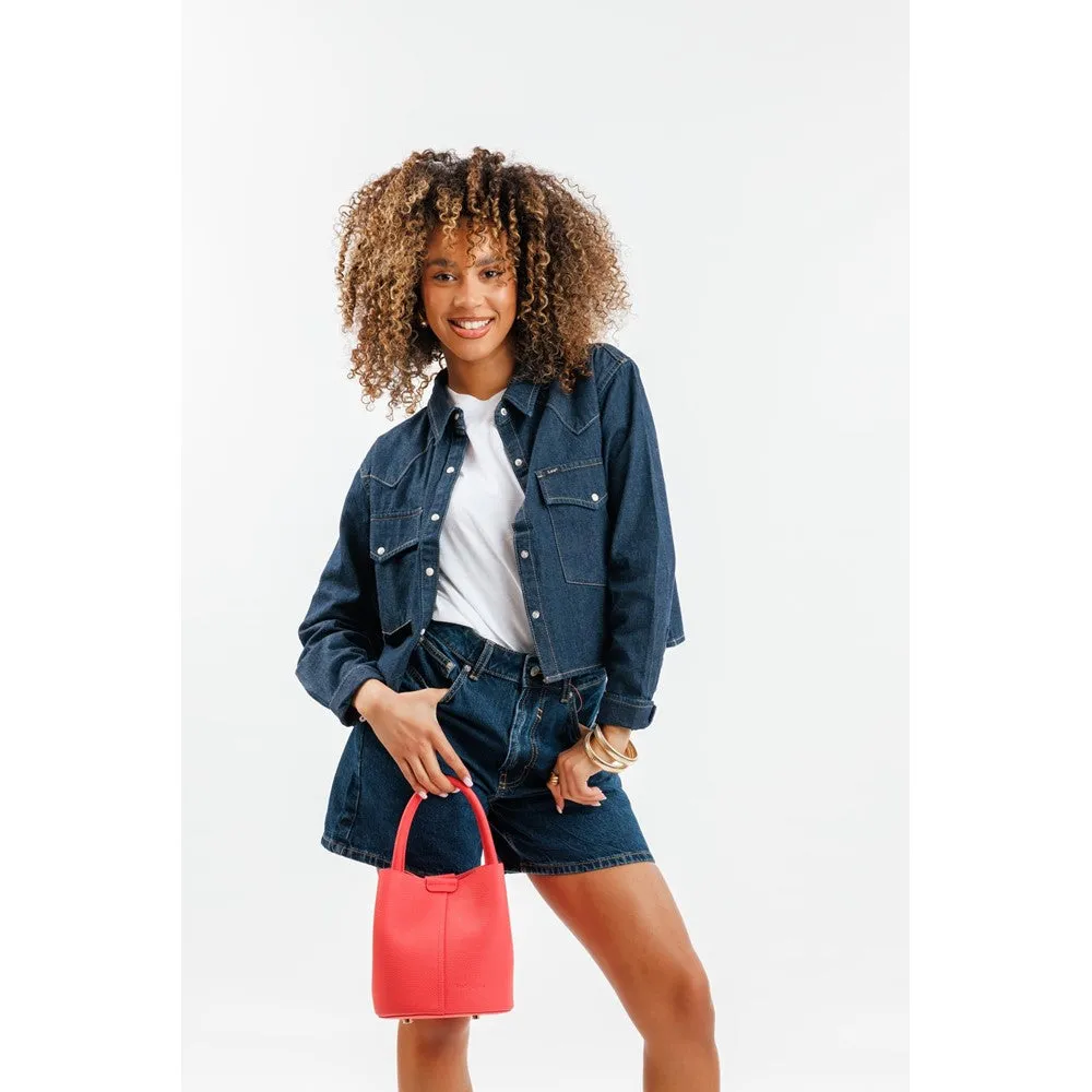 Coral Valencia Leather Handbag