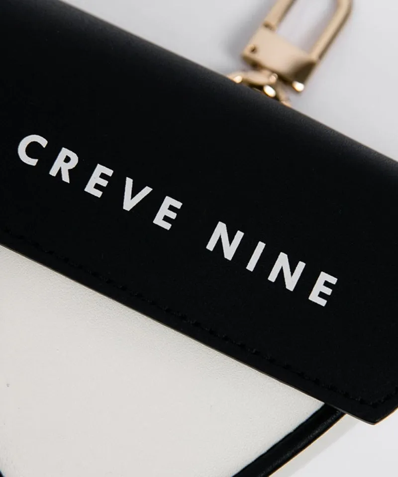 CREVE NINE: Triangular Leather Ball Pouch - Black