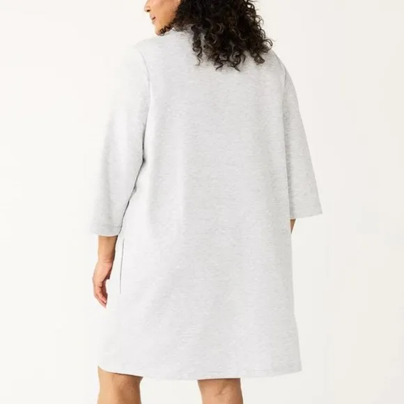 Croft &amp; Barrow Quilted Zip Duster Robe 1X