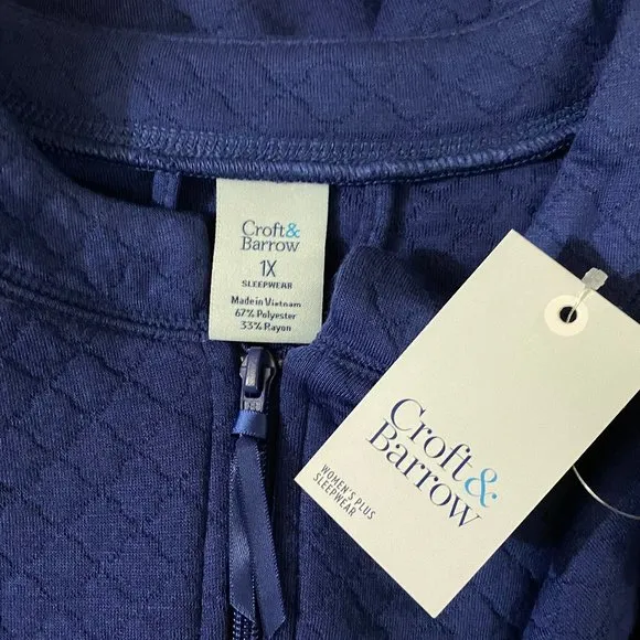 Croft &amp; Barrow Quilted Zip Duster Robe 1X