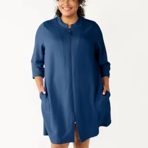 Croft &amp; Barrow Quilted Zip Duster Robe 1X