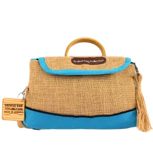 Crossbody Self-Care Bag, Ocean Blue Linen Trim