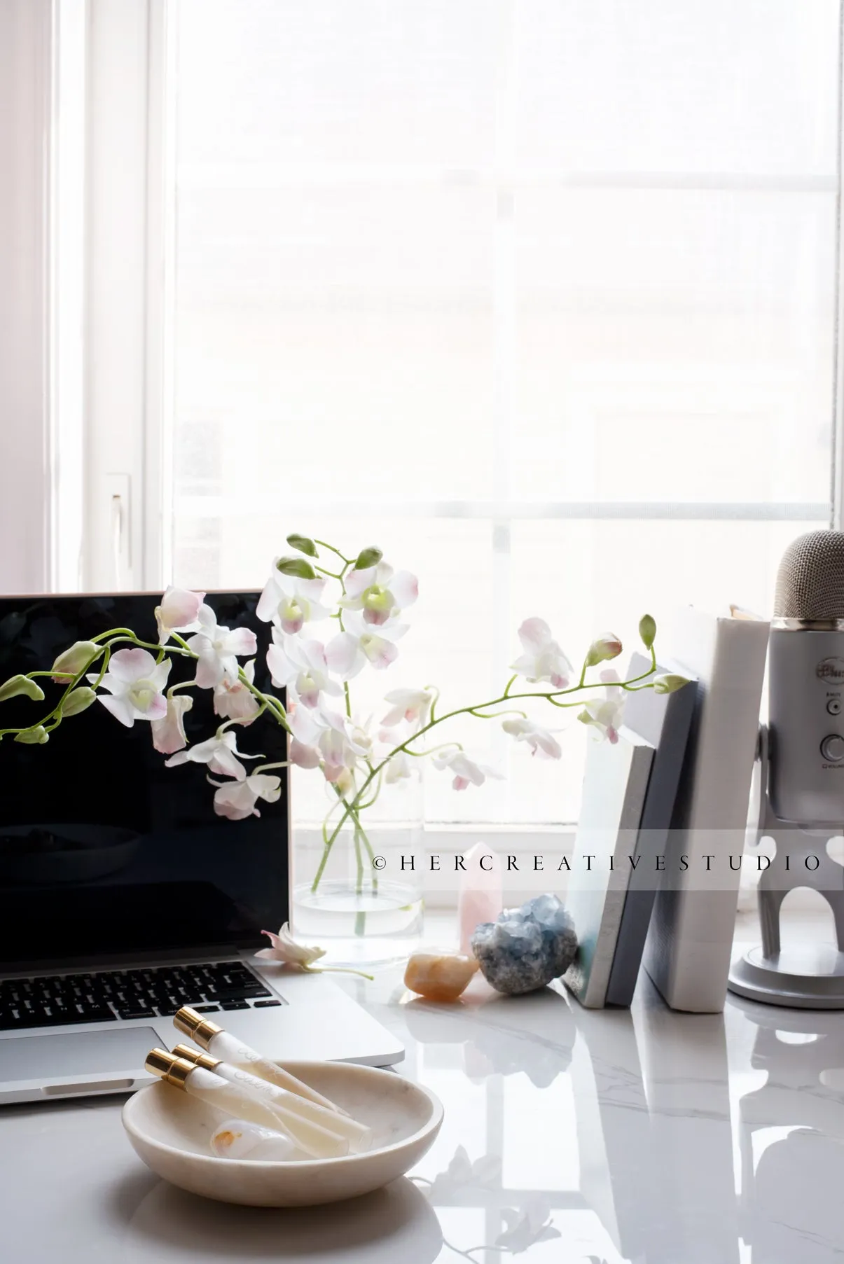 Crystals and Laptop 7