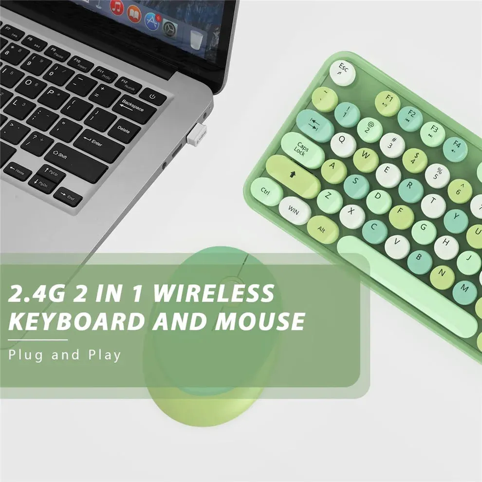 Cute 2.4G Wireless Keyboard Mouse Set