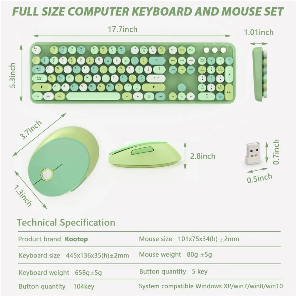 Cute 2.4G Wireless Keyboard Mouse Set