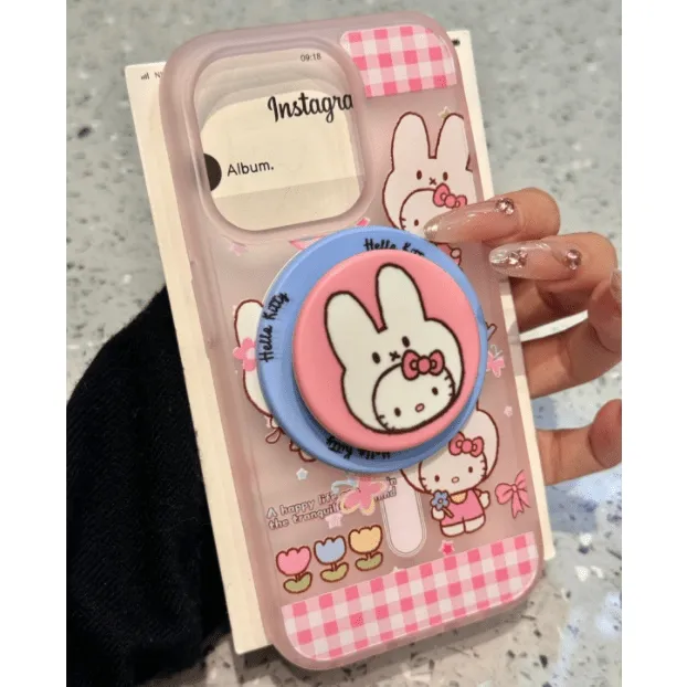 Cute Miffy Hello Kitty Magnetic Stand iPhone Case