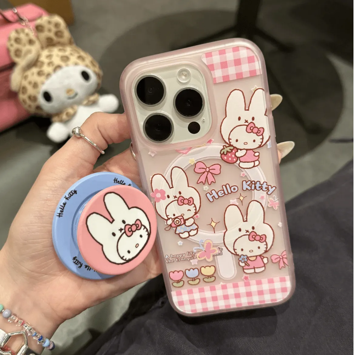 Cute Miffy Hello Kitty Magnetic Stand iPhone Case