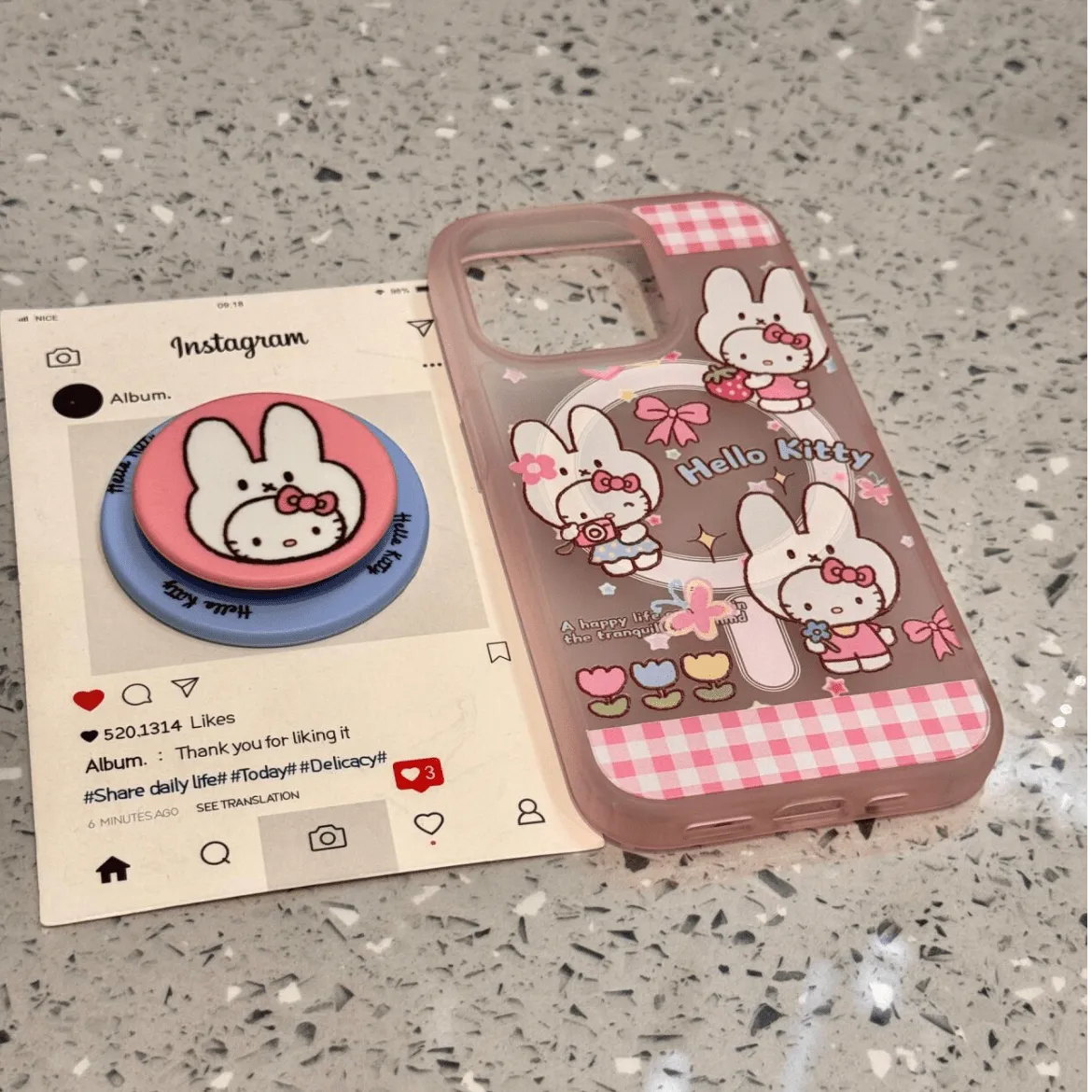 Cute Miffy Hello Kitty Magnetic Stand iPhone Case