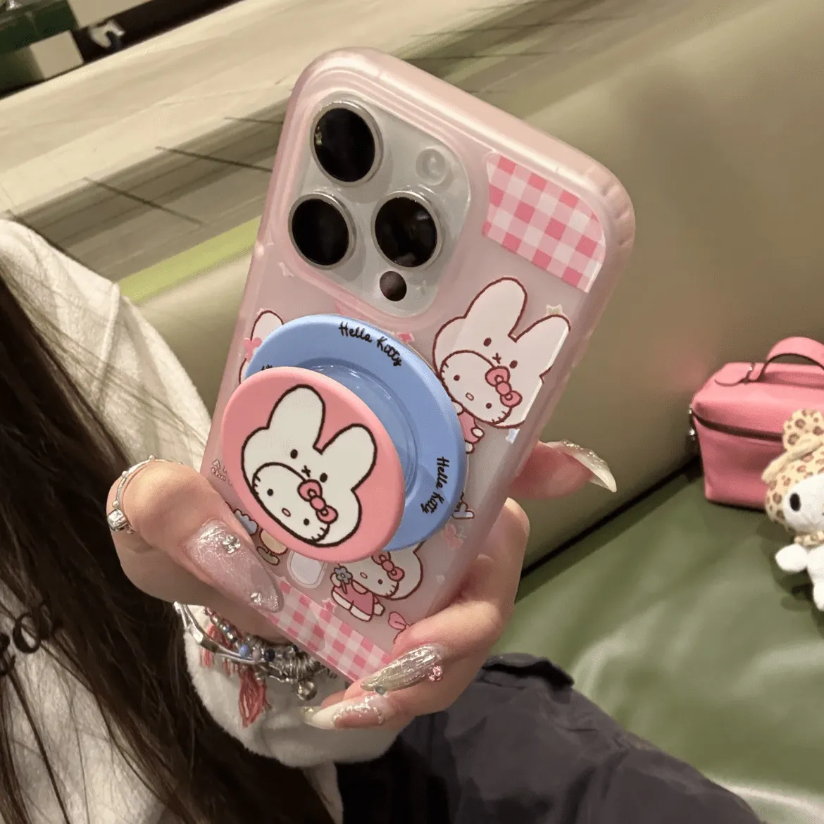 Cute Miffy Hello Kitty Magnetic Stand iPhone Case