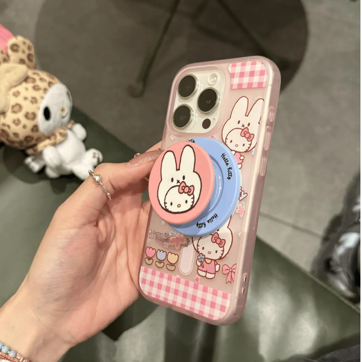 Cute Miffy Hello Kitty Magnetic Stand iPhone Case