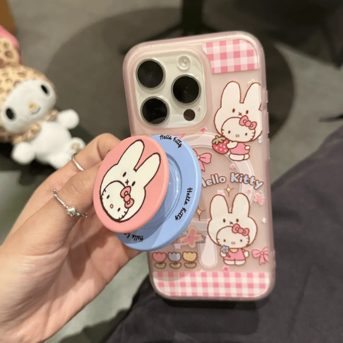 Cute Miffy Hello Kitty Magnetic Stand iPhone Case