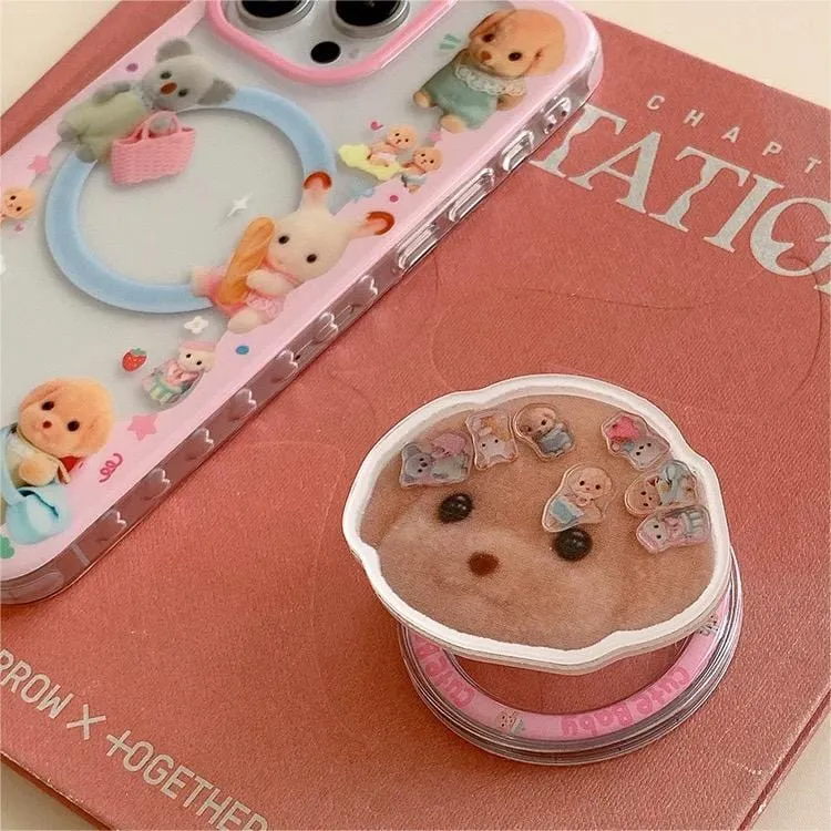 Cute Sylvanian Families Puppy Shaker Magnetic Stand iPhone Case