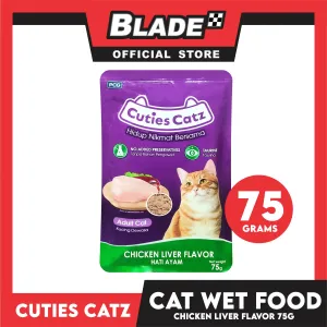 Cuties Catz Chicken Liver Flavor Cat Wet Food for Adult Cat 75g