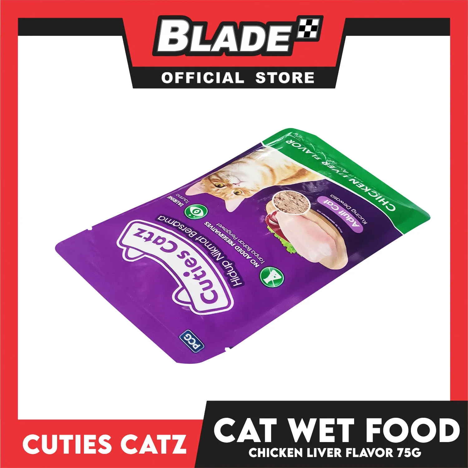 Cuties Catz Chicken Liver Flavor Cat Wet Food for Adult Cat 75g