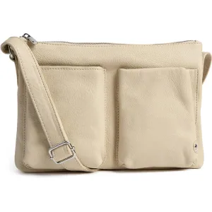 Depeche - 16200 Cream Leather Crossbody Bag