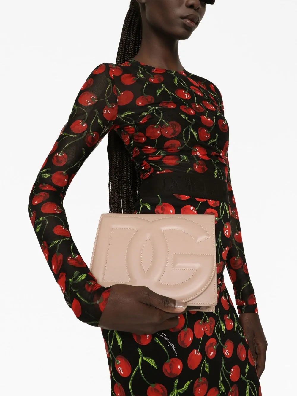 Dg logo leather crossbody bag