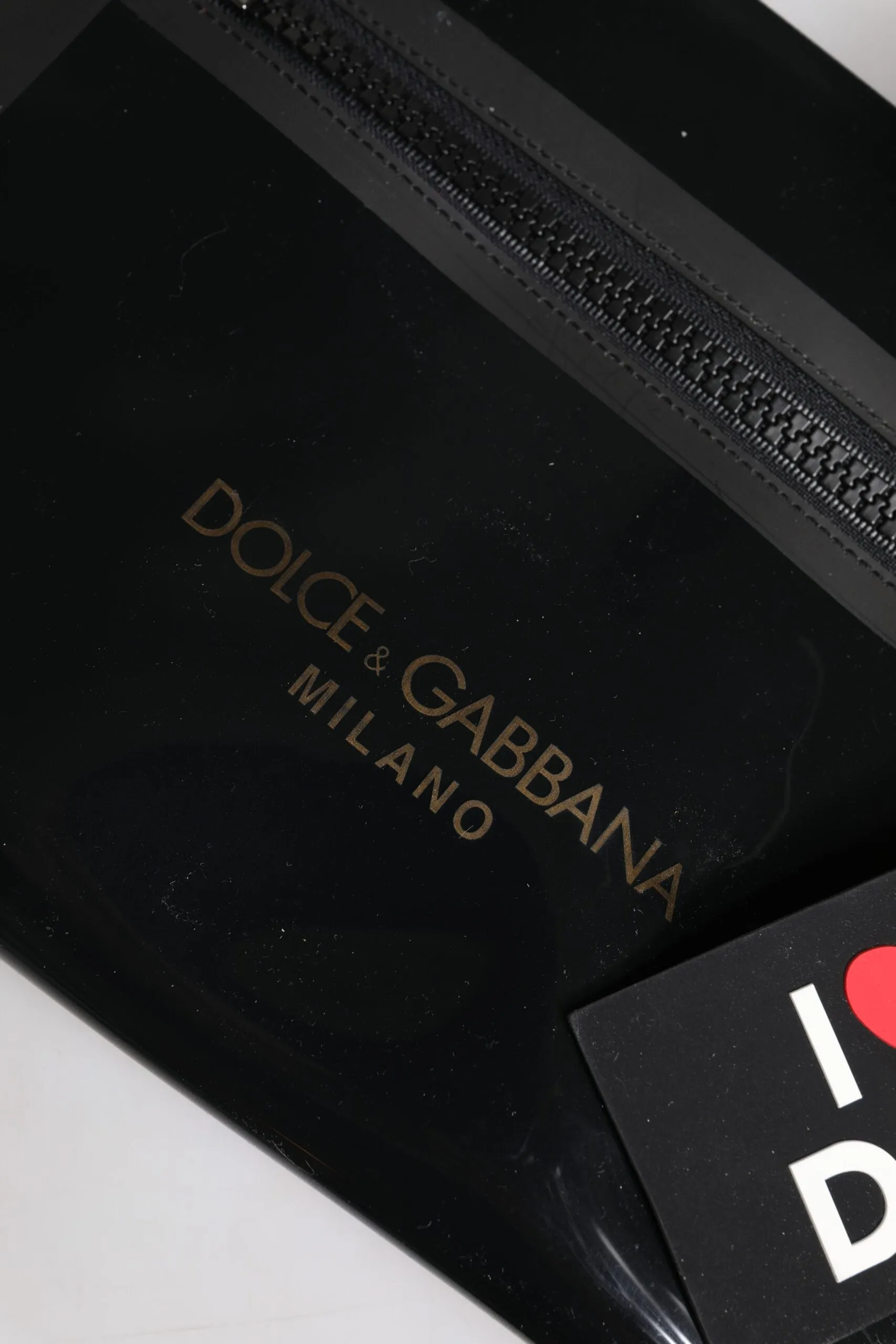 Dolce & Gabbana Black PVC Leather Pouch Shoulder Strap Bag