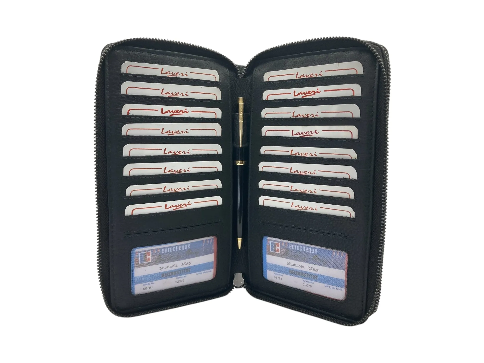 Double  Zip Family Passport  Holder &  Long Card Wallet  RFID Protection # 4645