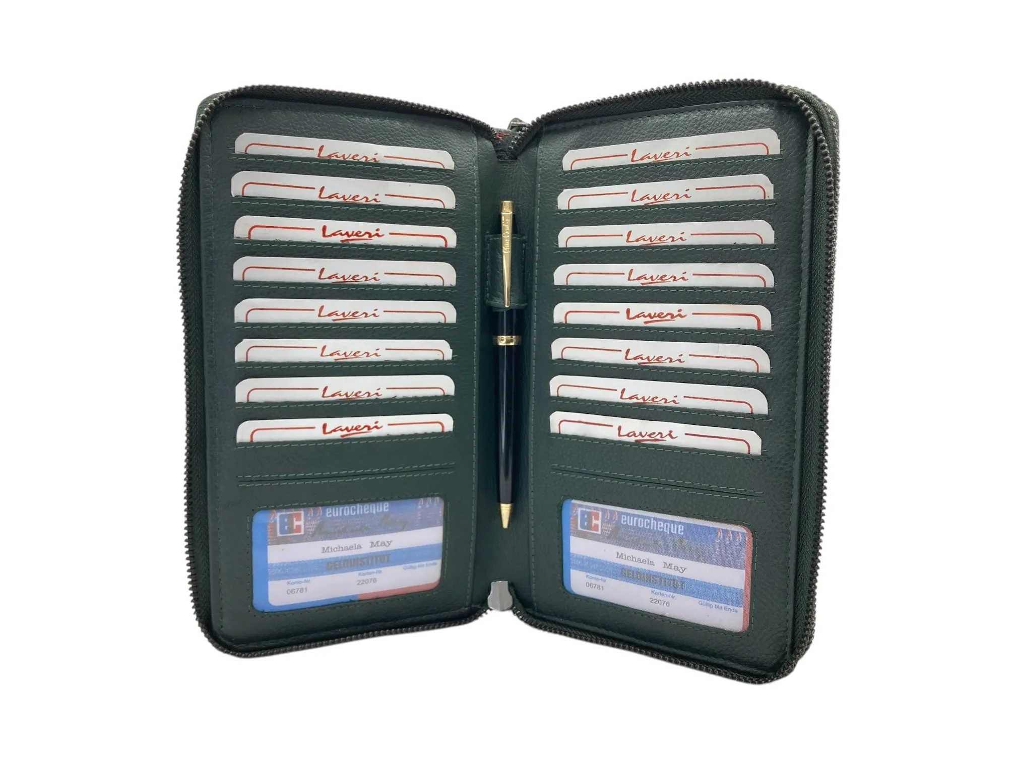Double  Zip Family Passport  Holder &  Long Card Wallet  RFID Protection # 4645