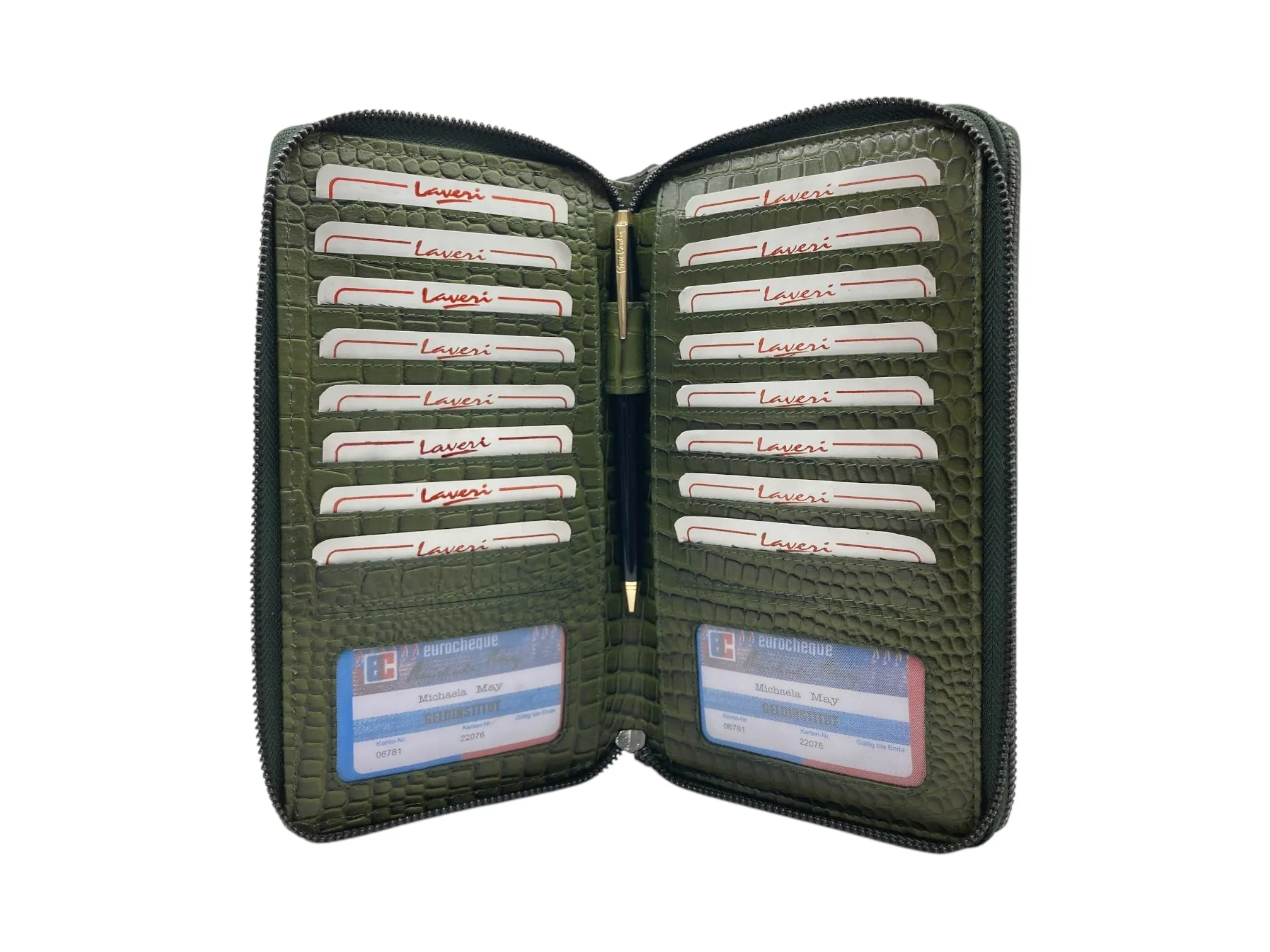 Double  Zip Family Passport  Holder &  Long Card Wallet  RFID Protection # 4645