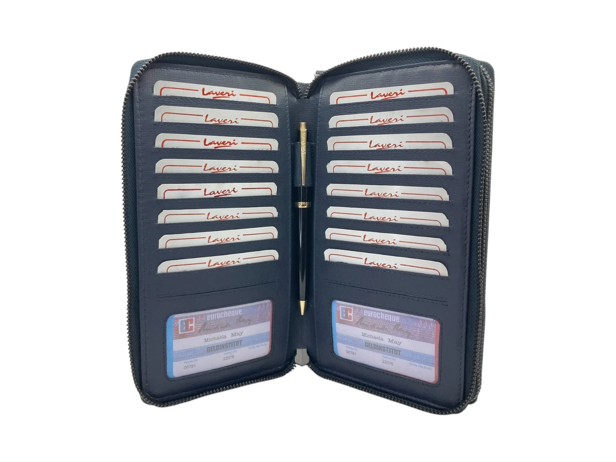 Double  Zip Family Passport  Holder &  Long Card Wallet  RFID Protection # 4645