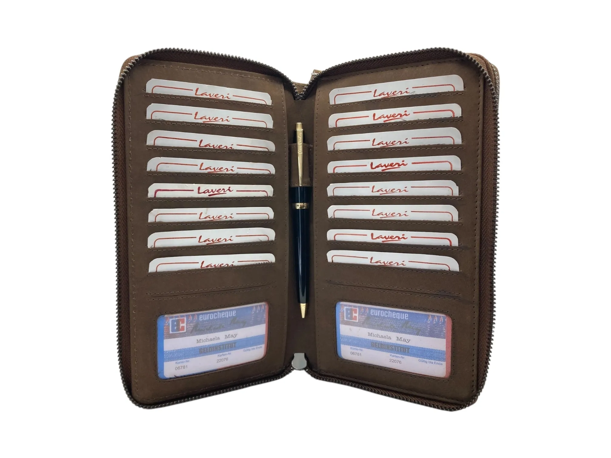 Double  Zip Family Passport  Holder &  Long Card Wallet  RFID Protection # 4645